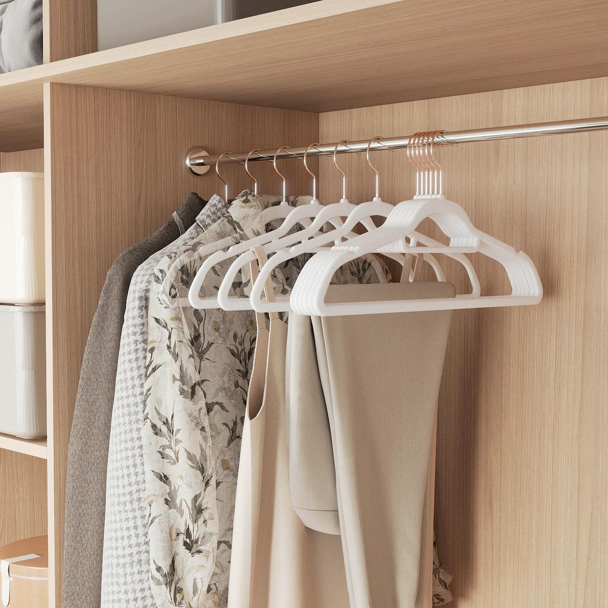 Kleiderbügelset Weiß/Roségold B: 42,7 cm - Roségold/Weiß, Basics, Kunststoff (42.7cm)