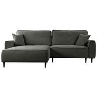 Ecksofa Blues Dunkelgrau/Schwarz, 183 cm - Dunkelgrau/Schwarz, Design, Textil (183/263cm) - MID.YOU