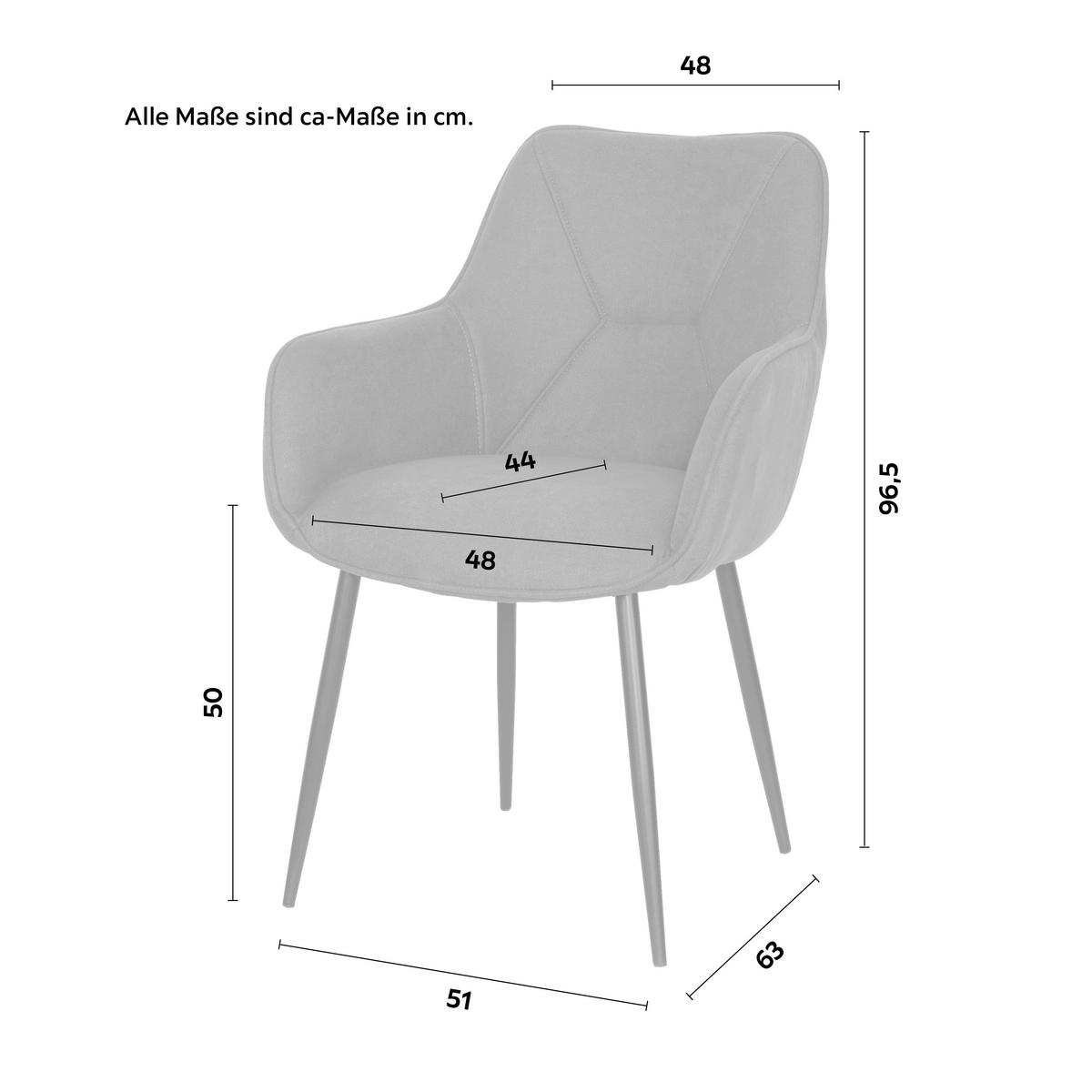 Židle s područkami šedá - šedá/černá, Moderní, kov/dřevo (57/85/60cm) - Mömax