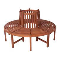 Baumbank Fontana - Eukalyptusholzfarben/Braun, MODERN, Holz (160/91/160cm) - Gardenson