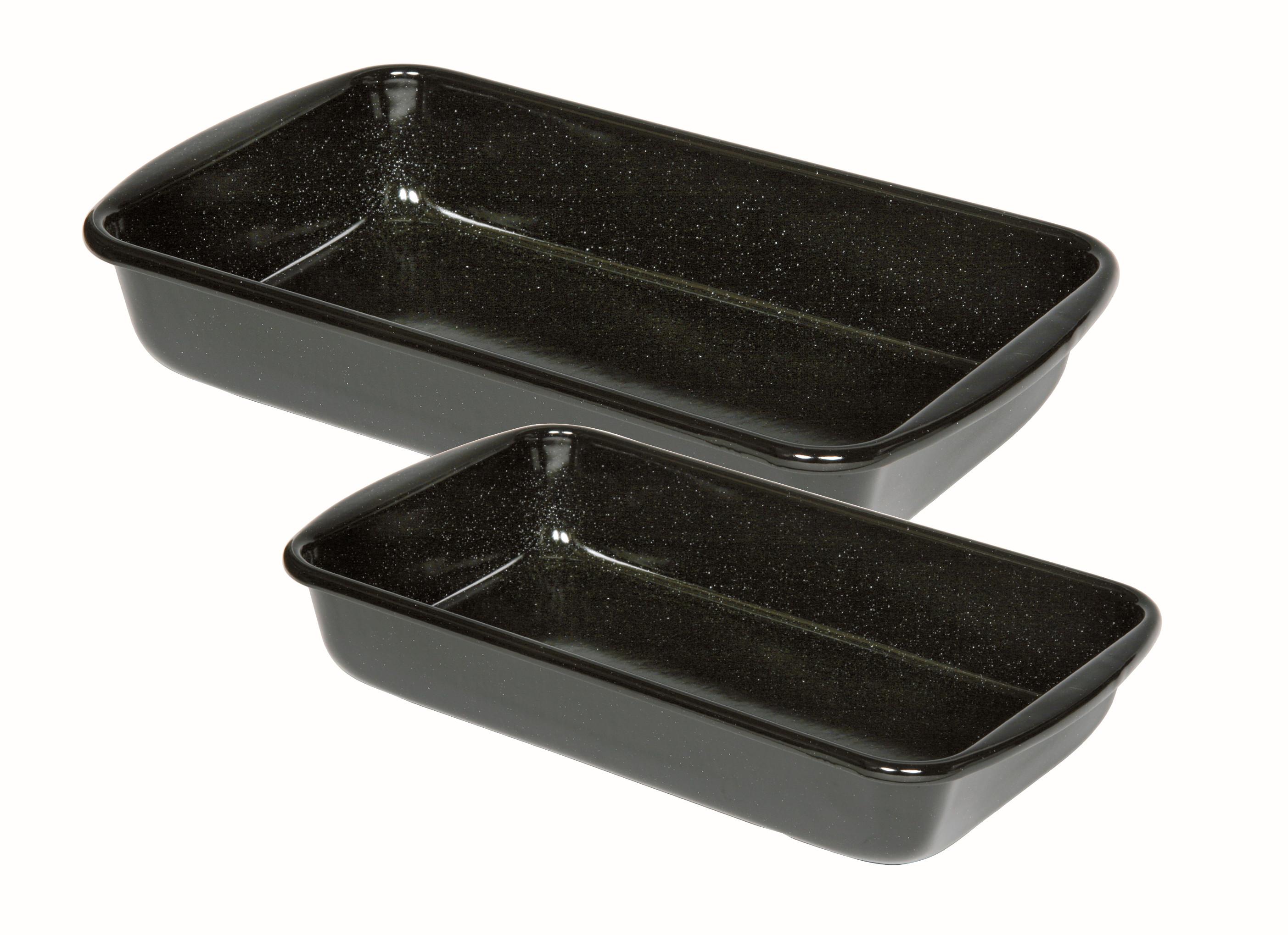 Auflaufform Eisen 2er-Set L/B/H: ca. 42/25,7/16 cm - Schwarz, Basics, Metall (42/25,7/16cm) - Kelomat