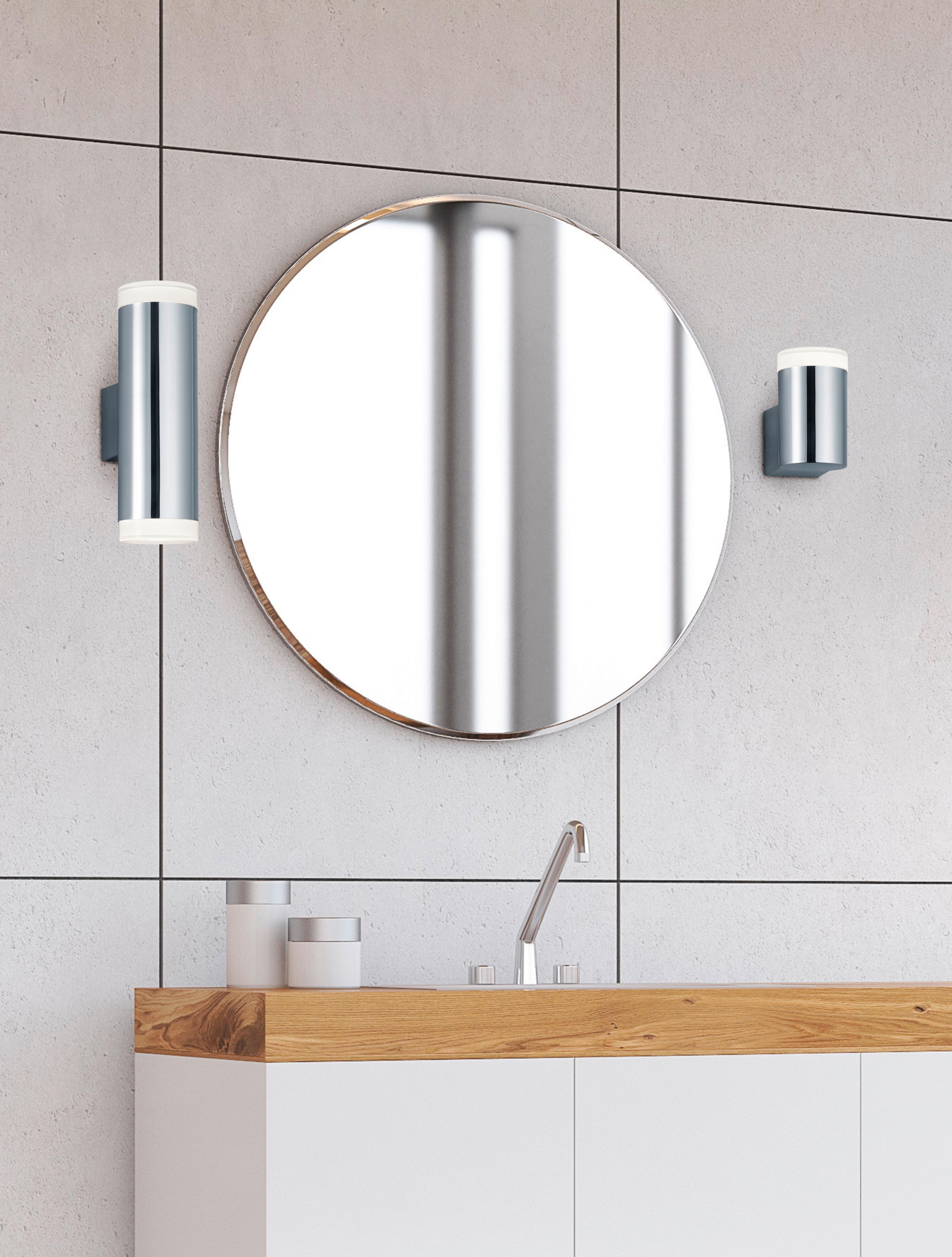 LED-Wandleuchte Ray, 2-Flammig - Chromfarben/Weiß, Basics, Kunststoff (16,6/5,2/8cm) - Trio Leuchten
