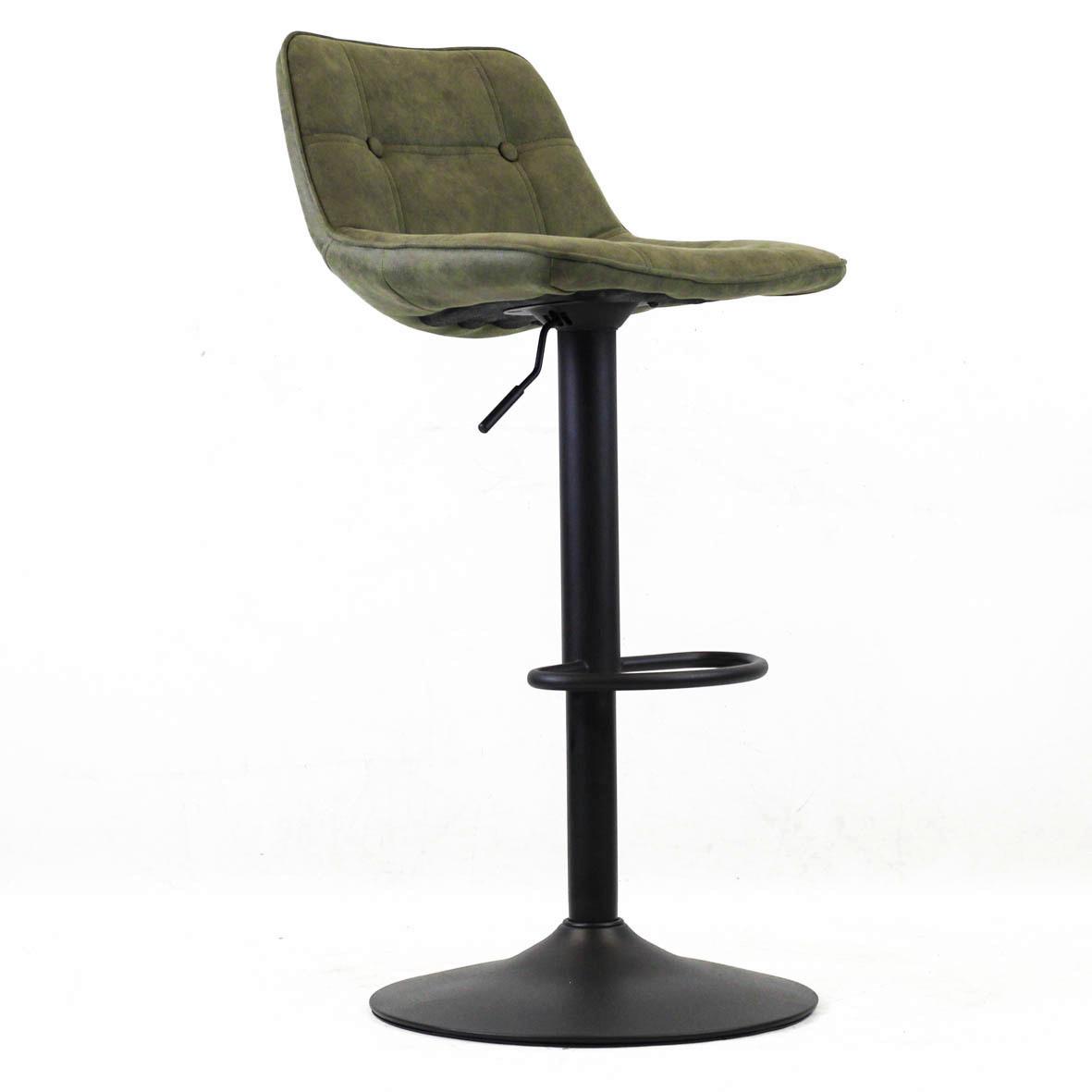 Barhocker-Set Ezra Grün B: 47 cm - Schwarz/Grün, MODERN, Textil/Metall (47/87/45cm) - MID.YOU