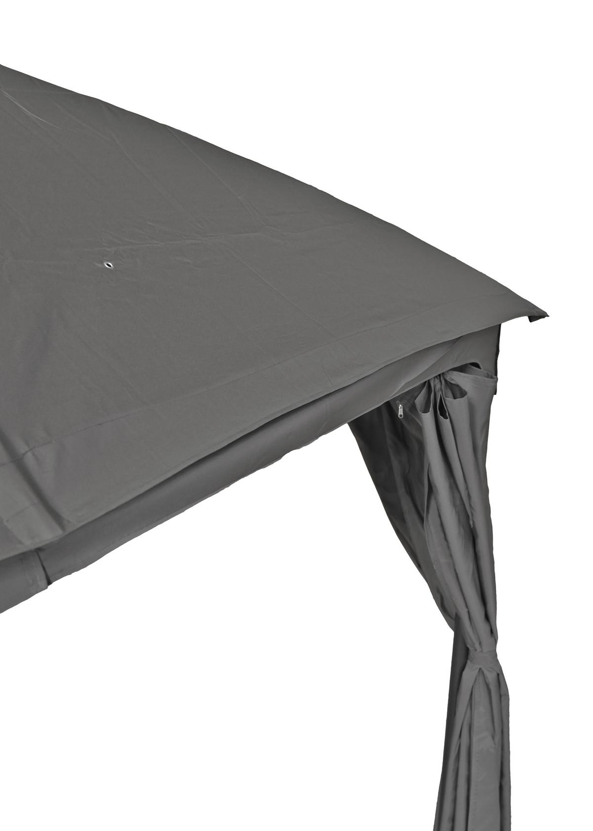 Pavillon Kama - Anthrazit/Schwarz, Basics, Kunststoff/Metall (360/270/300cm) - Gardenson