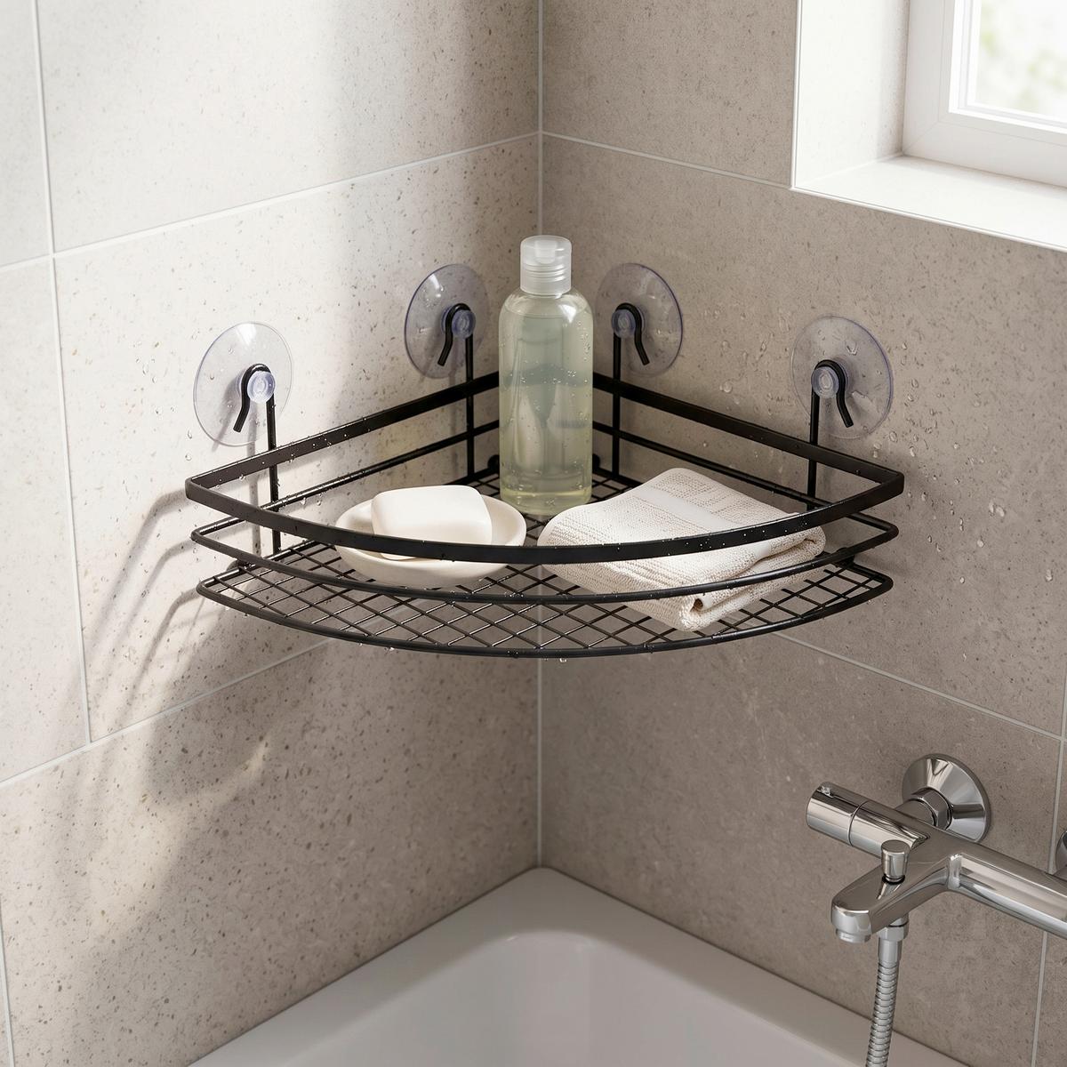 DUSCHREGAL NAPOLI 4 B992484-4 - Schwarz, KONVENTIONELL, Metall (27,5/8,5/20cm) - Ondega