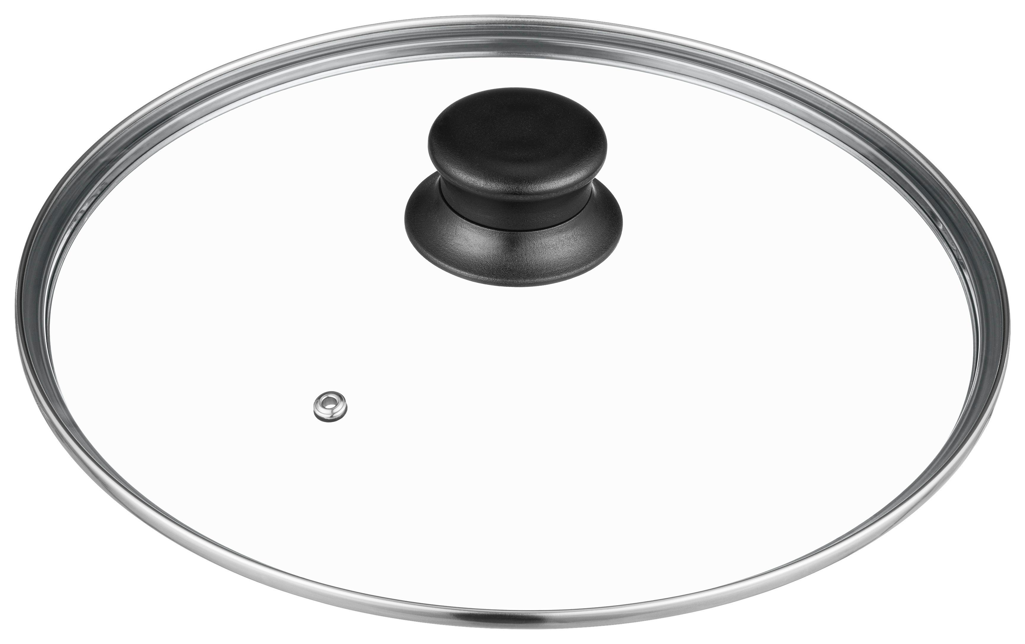 Deckel Ines D: 28 cm Metall/Kunststoff/Glas - Edelstahlfarben/Transparent, Basics, Glas/Kunststoff (28cm) - Luca Bessoni