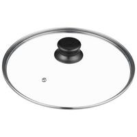 Deckel Ines D: 28 cm Metall/Kunststoff/Glas - Edelstahlfarben/Transparent, Basics, Glas/Kunststoff (28cm) - Luca Bessoni
