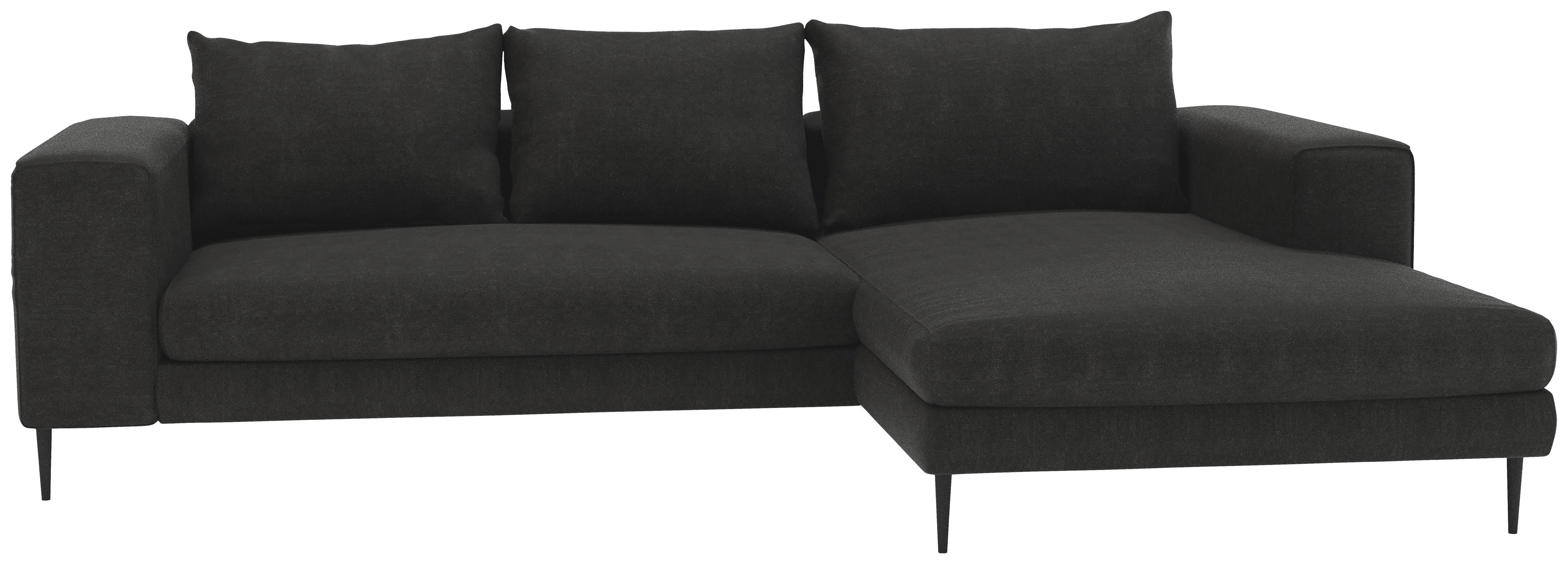 Ecksofa Aurora Ii - Schwarz/Graphitfarben, MODERN, Textil (275/170cm) - Trendmanufaktur