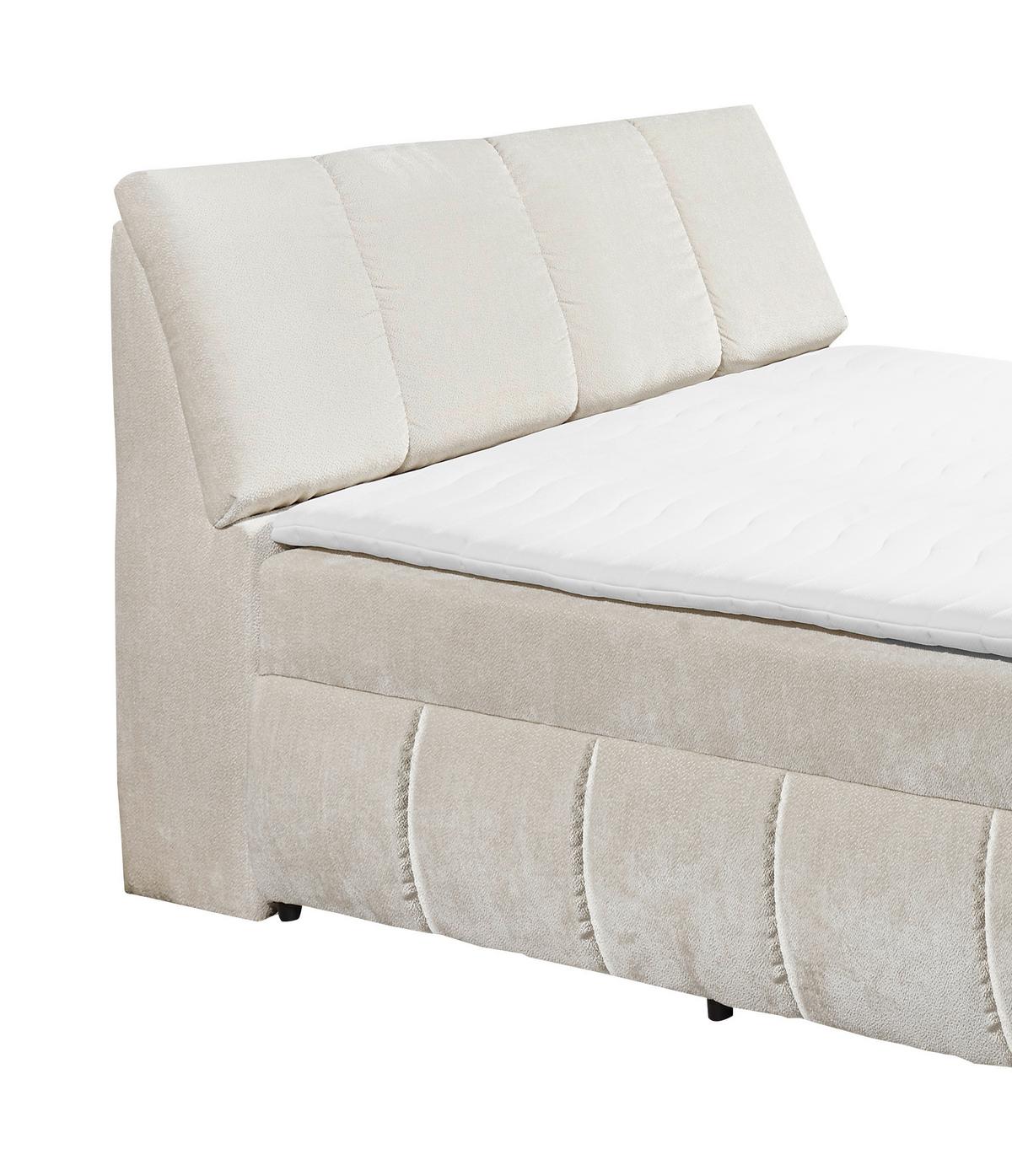 Boxbett Mit Topper+bettkasten 120x200 Cm Valencia - Beige/Schwarz, MODERN, Holzwerkstoff/Textil (120/200cm) - MID.YOU