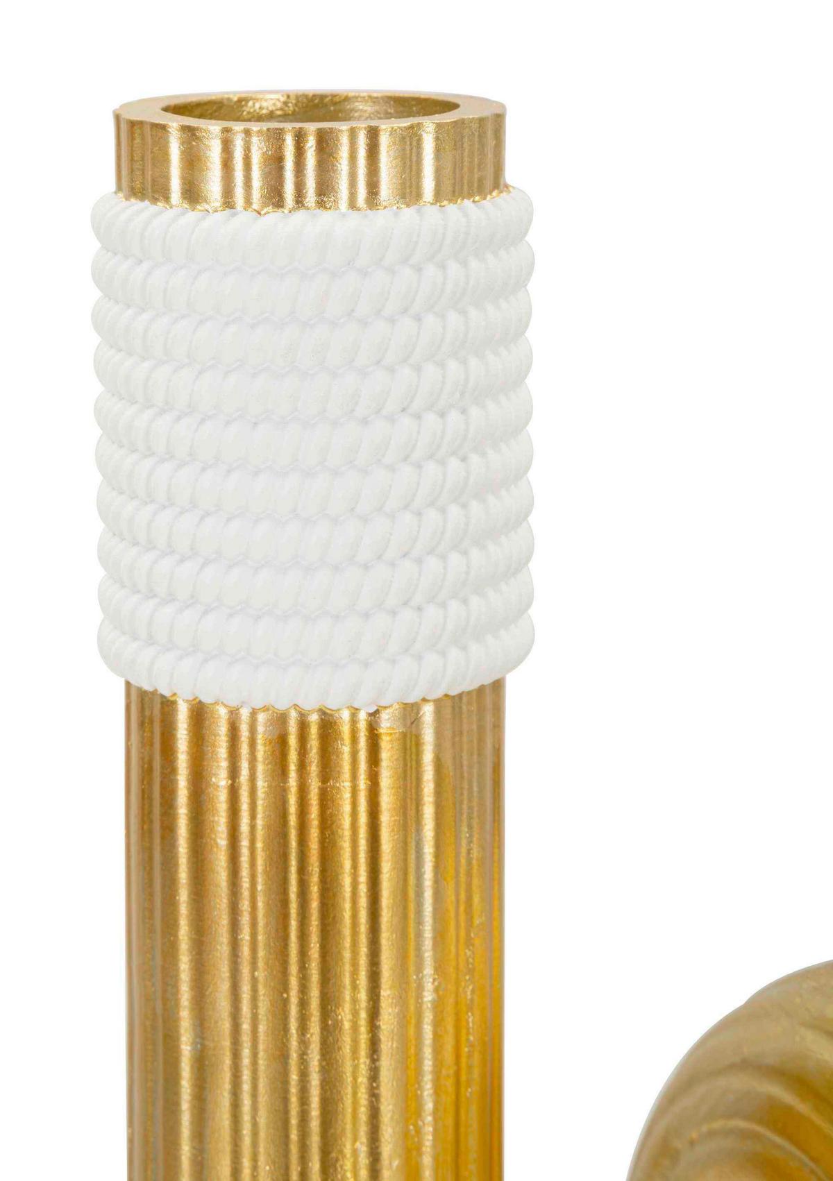 Vase Bann Big Goldfarben, Weiß B: 14,5 cm - Goldfarben/Weiß, Basics, Kunststoff (14.5/25/13cm)