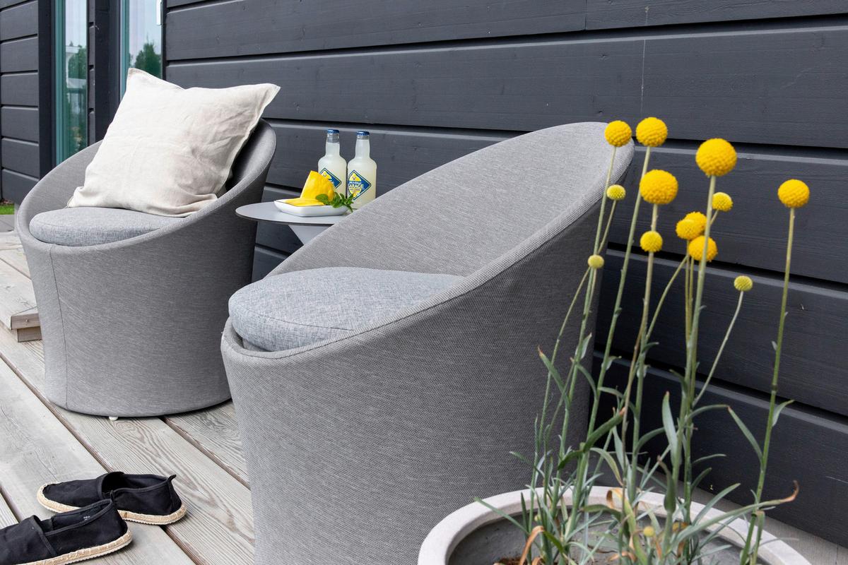 Gartenset Spoga - Weiß/Grau, KONVENTIONELL, Textil/Metall - Gardenson