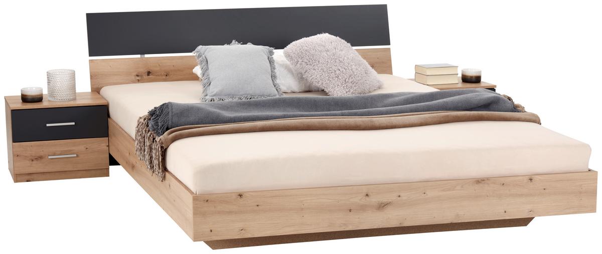 Komplett Hálószoba Szett Katrin *top Ár* - grafitszürke/tölgyfa színű, Konventionell, faalapú anyag - Best Price