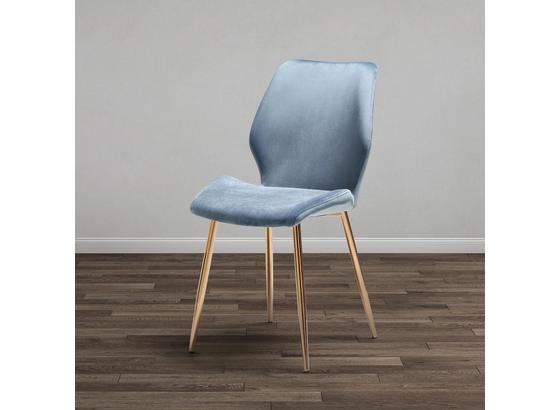 Jedálenská Stolička Lene - modrá/sivá, Moderný, kov/drevo (45/87/55cm) - Modern Living Jedálenská Stolička Lene - modrá/sivá, Moderný, kov/drevo (45/87/55cm) - Modern Living