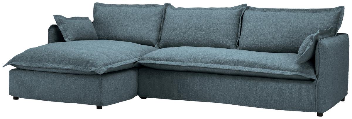 Ecksofa Toscana - Blau/Schwarz, Trend, Textil (165/295cm) - Livetastic
