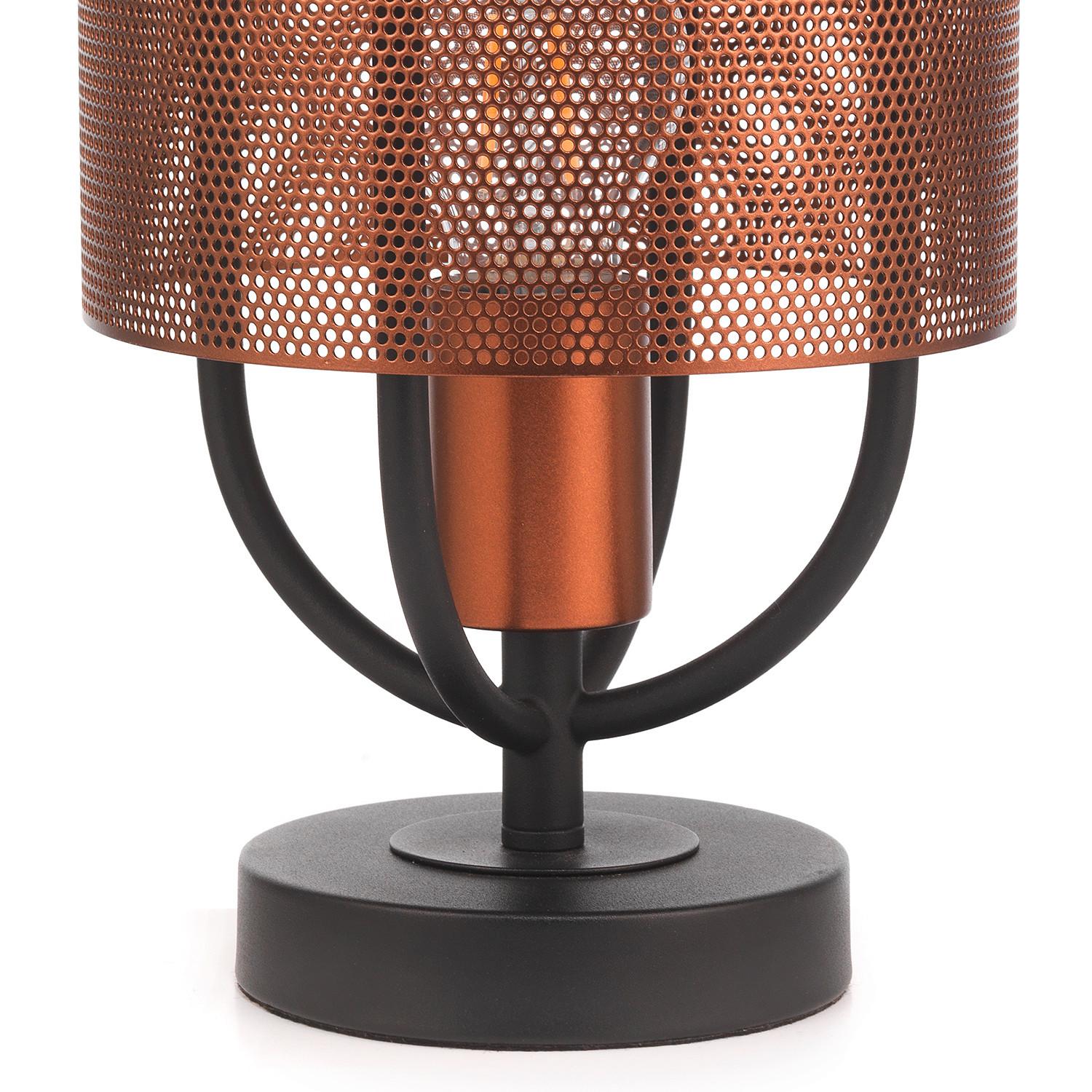 Nachttischleuchte 5003/L - Schwarz/Kupferfarben, Design, Metall (18/35cm)