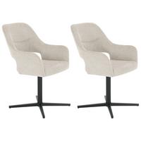 Armlehnstuhl Alexis Leinenoptik Beige, B: 56 cm - Beige/Schwarz, MODERN, Holz/Textil (56/86/63cm) - MID.YOU