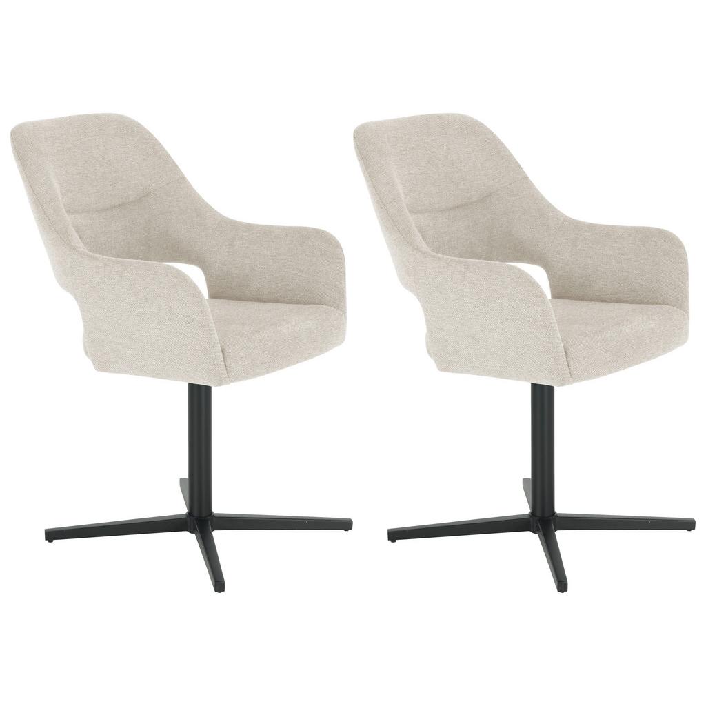 Armlehnstuhl Alexis Leinenoptik Beige, B: 56 Cm