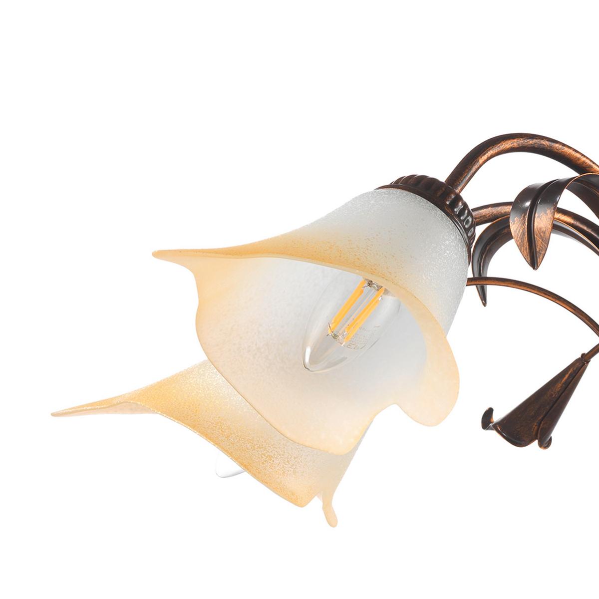 Kronleuchter 4722/5b - Bronzefarben, Natur, Glas/Metall (70/100cm)