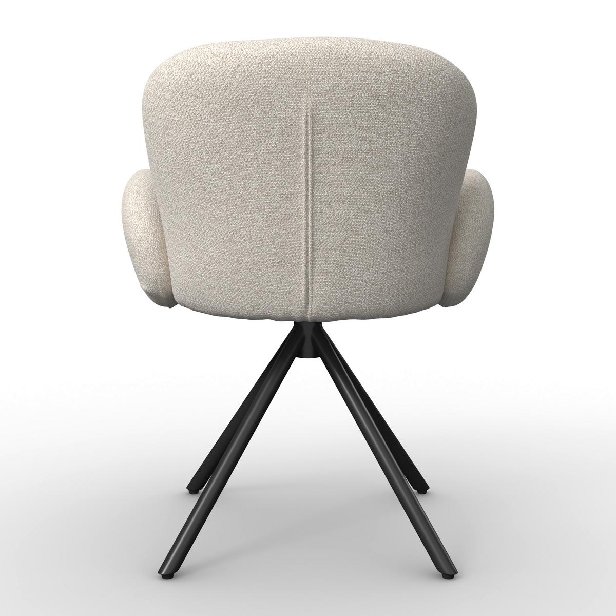Židle Josea s područkami, krémová - černá/krémová, Moderní, kov/dřevo (64/85/63cm) - Bessagi Home