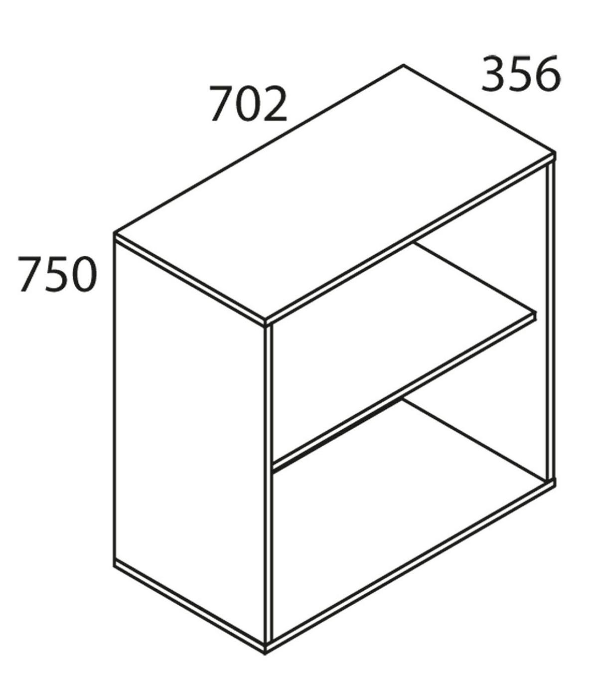 Dvoudveřová komoda Vandol Mini dekor buk - černá/barvy stříbra, Basics, kompozitní dřevo/plast (70/74/40cm) - Livetastic
