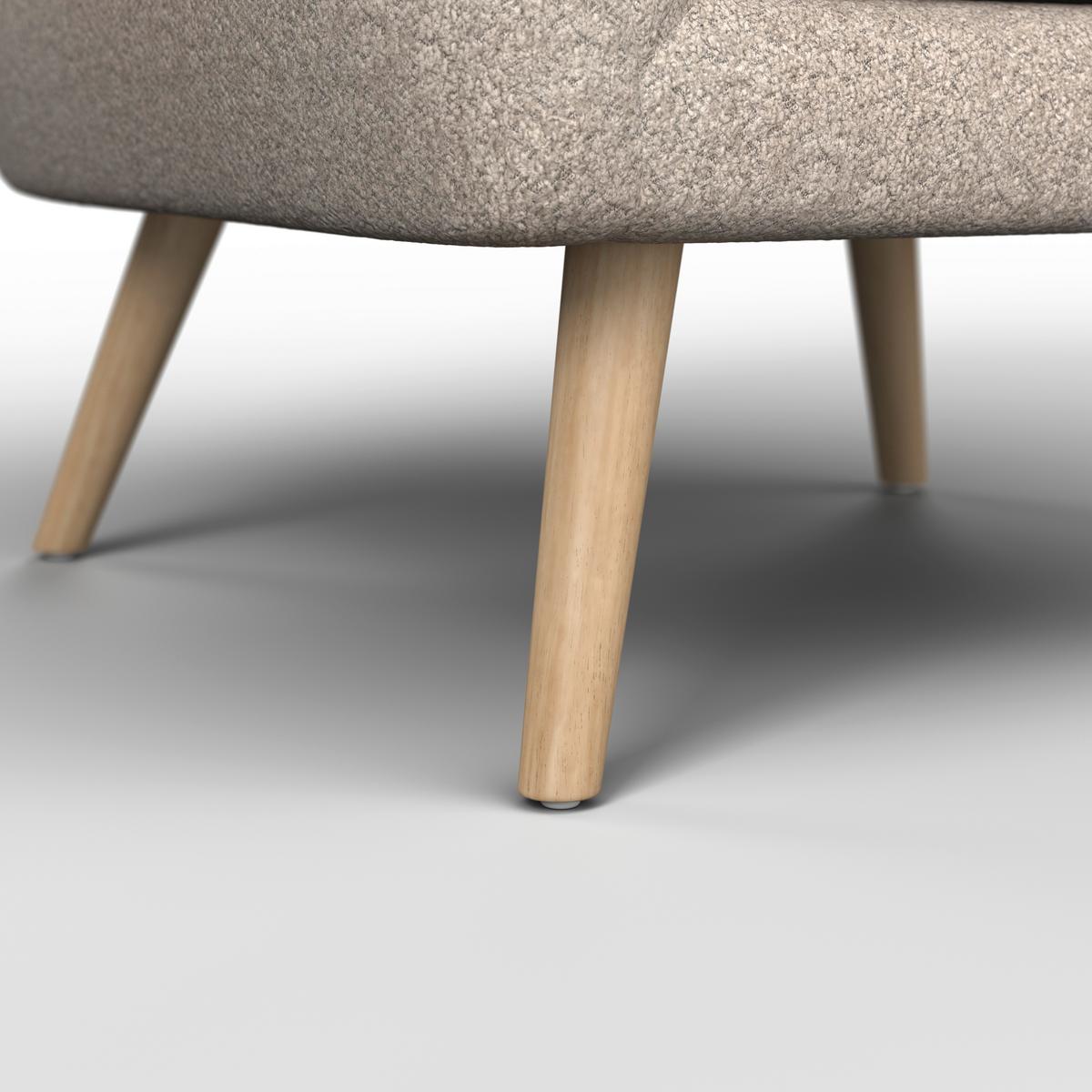 Relaxační křeslo BRUNO, béžová, max. 140 kg - přírodní barvy/béžová, Moderní, dřevo/textil (79/69/75cm) - Bessagi Home