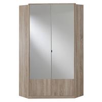 Eckschrank Mit Spiegel 95cm Imago, Eiche Dekor - Eichefarben, KONVENTIONELL, Glas/Holzwerkstoff (95/199/95cm) - MID.YOU