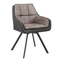 Stolička s podrúčkami BILLY tmavosivá - čierna/sivá, Modern, kov/textil (62/85/62cm) - P & B