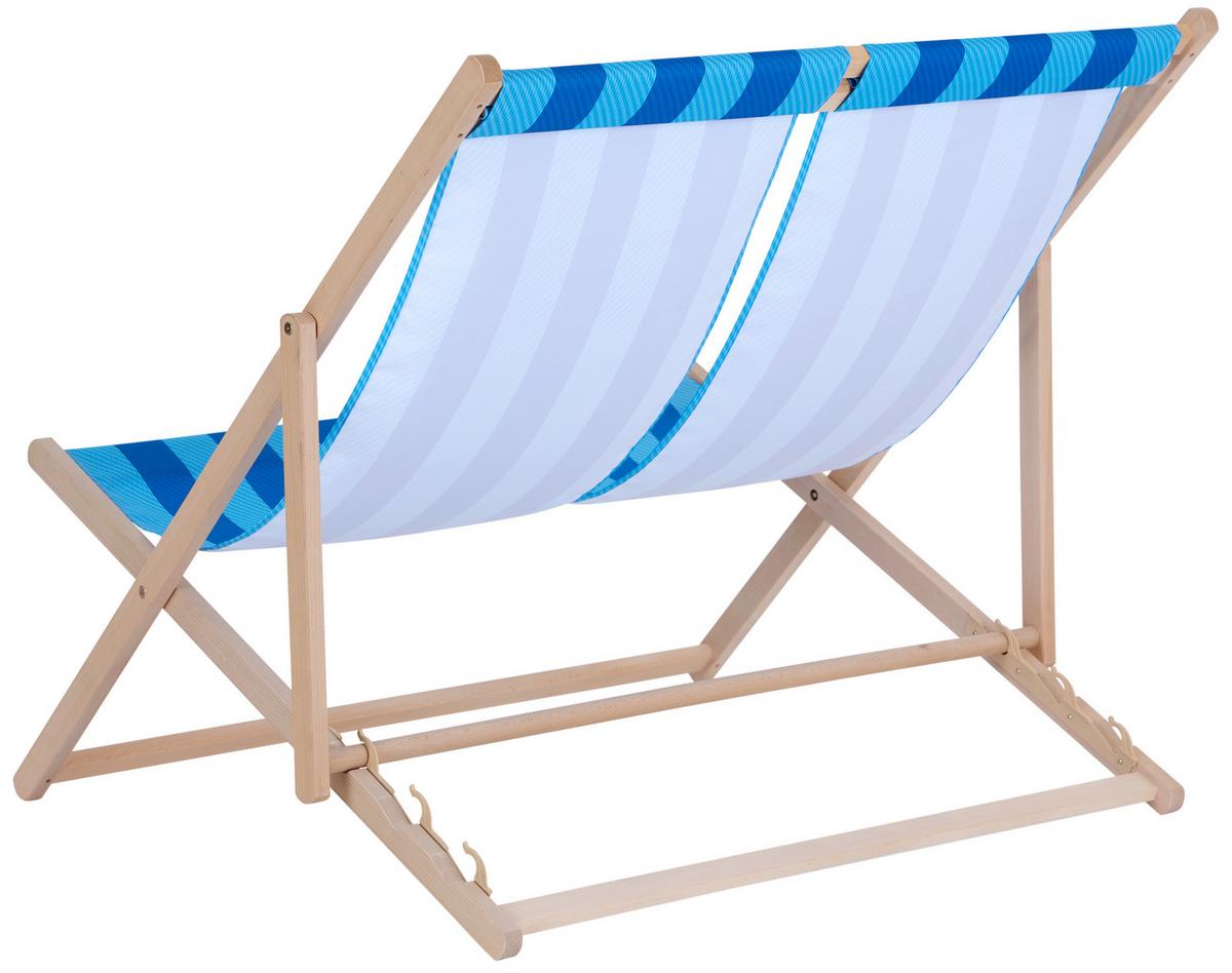 Strandsessel Beach Holz, Textil - Blau/Dunkelblau, Basics, Holz/Textil (118/140/4cm)
