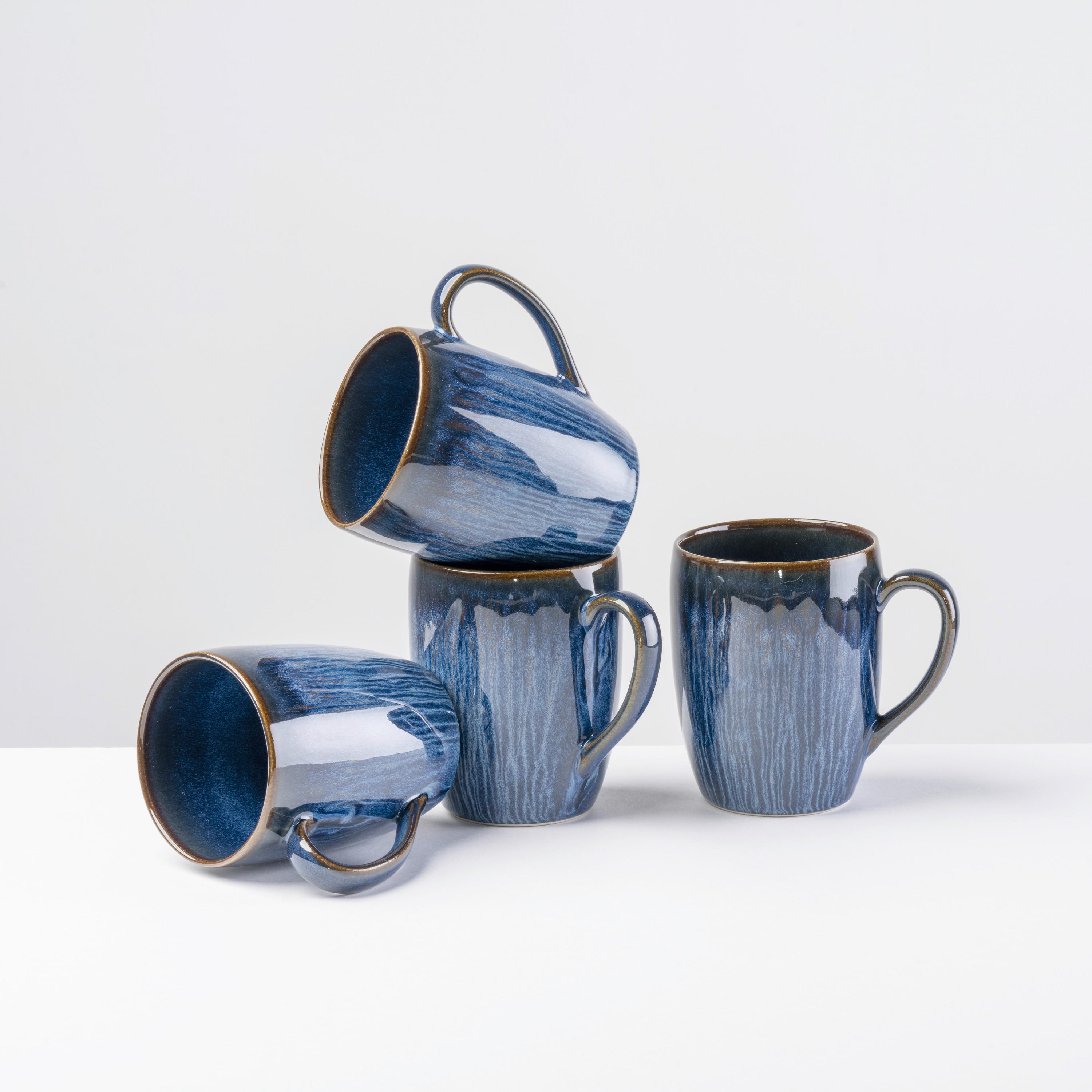 Kaffeebecherset 4 -teilig. ca. 275 ml, Blau - Blau, Basics, Keramik (8/10.4cm) - Gipfelstück