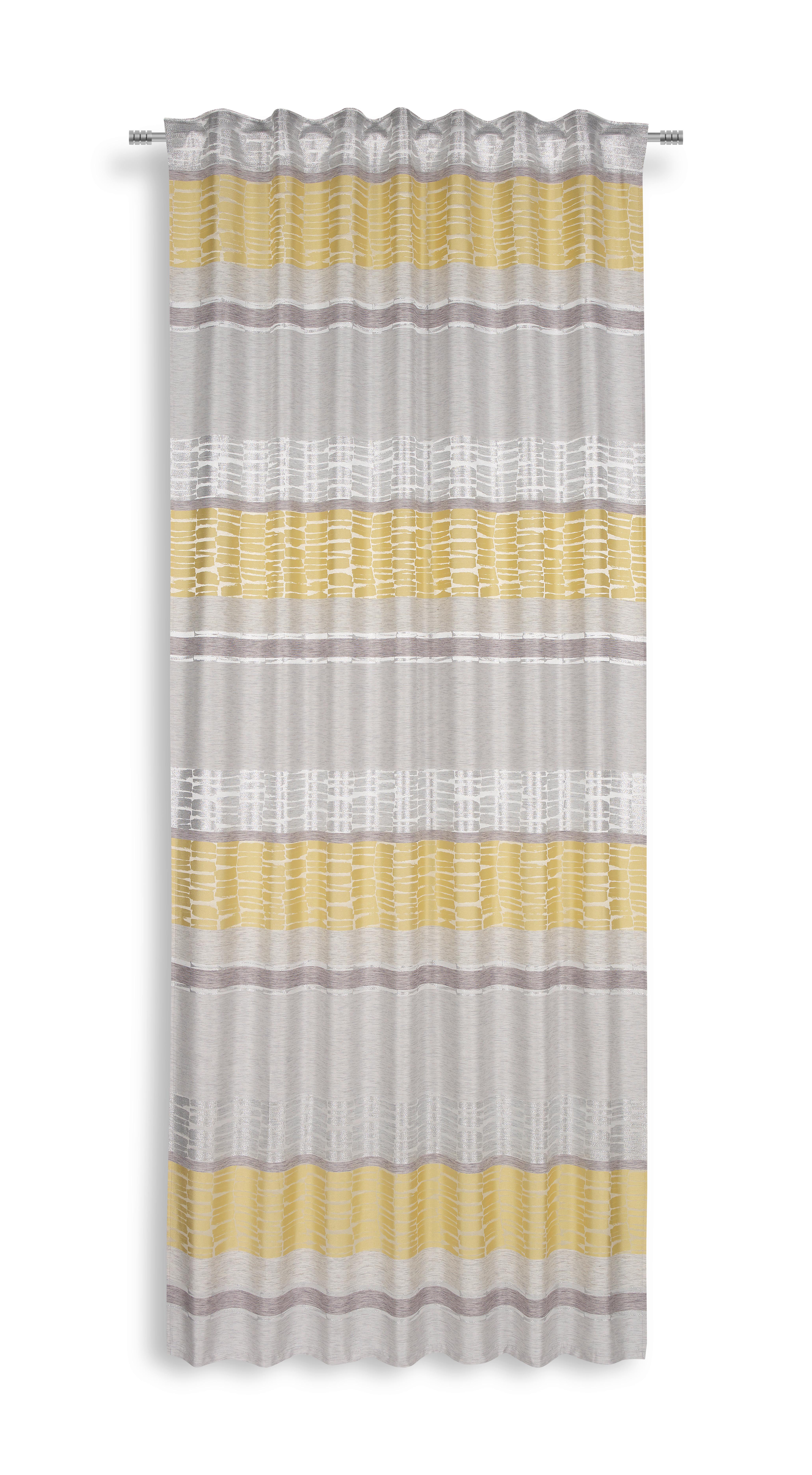 Vorhang Mit Schlaufen Und Band Palma 140x245 Cm Gelb - Gelb, MODERN, Textil (140/245cm) - Luca Bessoni