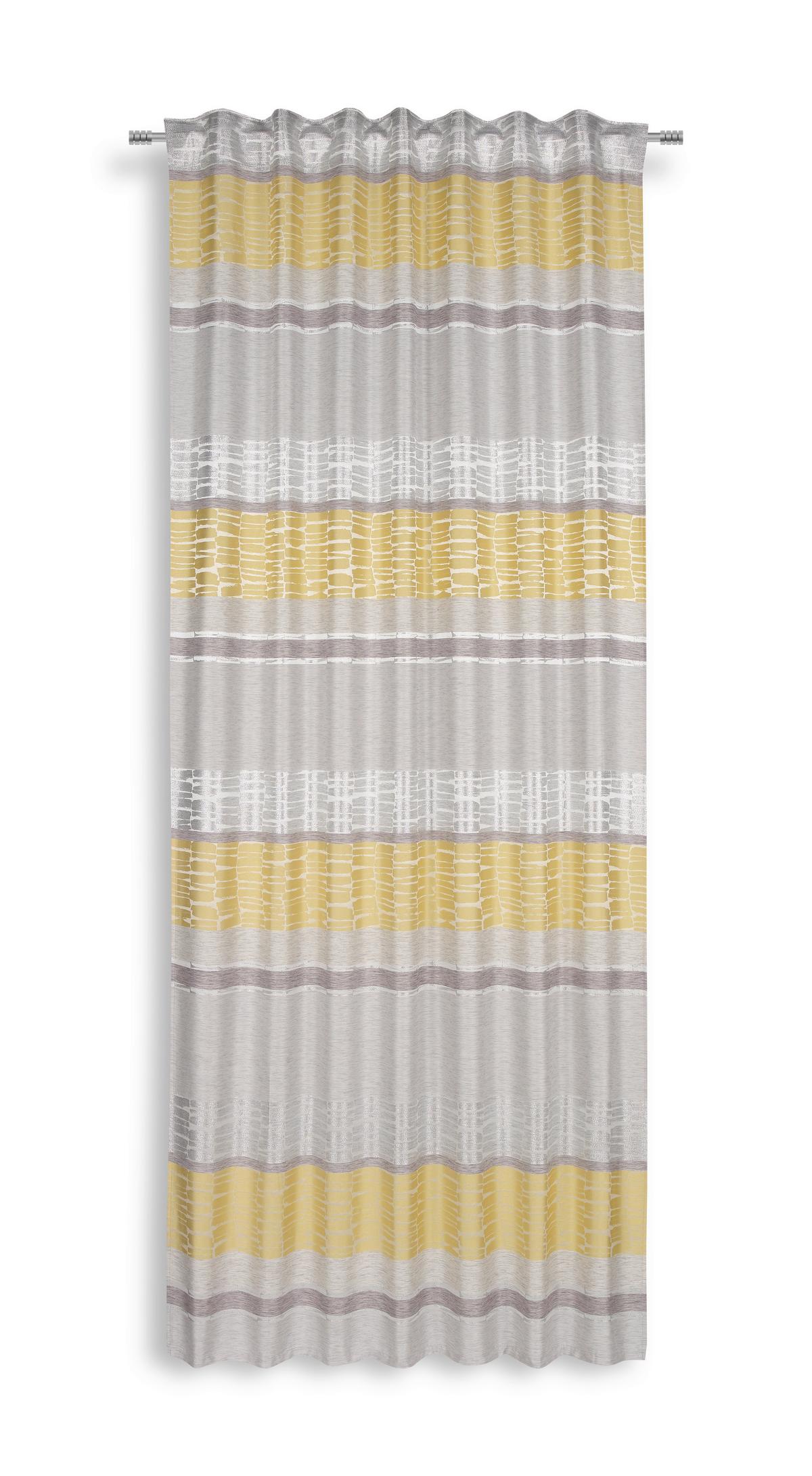 Vorhang mit Schlaufen und Band Palma 140x245 cm Gelb - Gelb, MODERN, Textil (140/245cm) - Luca Bessoni