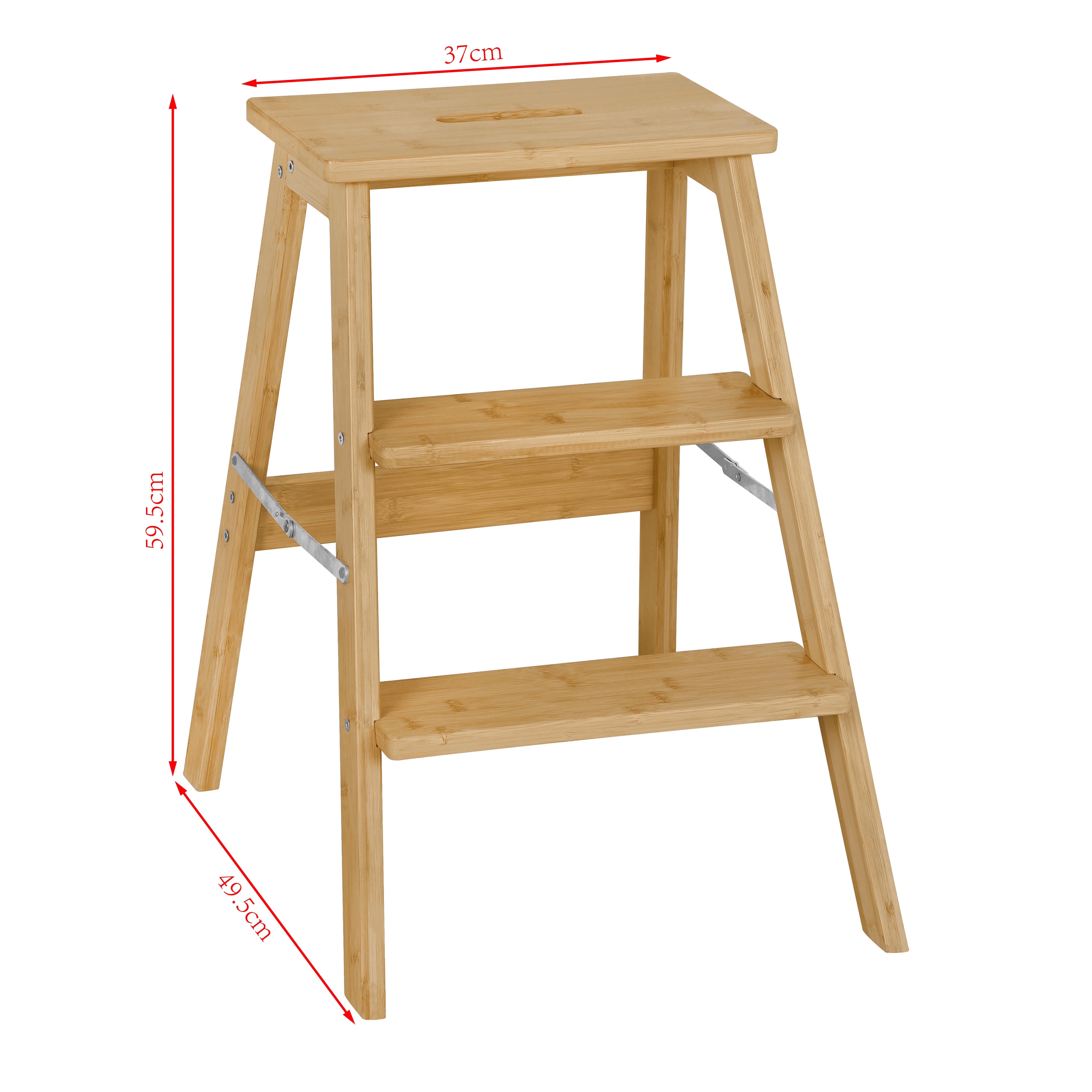 Klapphocker Simon - Naturfarben, MODERN, Naturmaterialien (37/59,5/49,5cm)