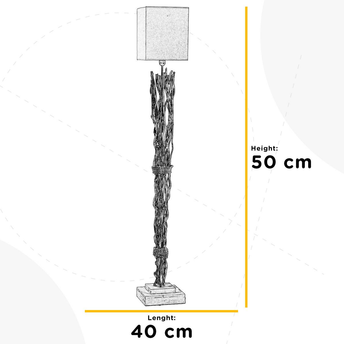 Stehleuchte 4850/pt - Hellbraun, Natur, Holz/Textil (35/175cm)