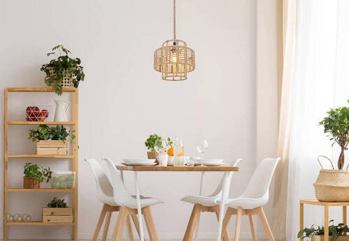 Hängeleuchte H: 120 cm 1-Flammig - Schwarz/Braun, Basics, Naturmaterialien/Metall (35/120cm) - Globo