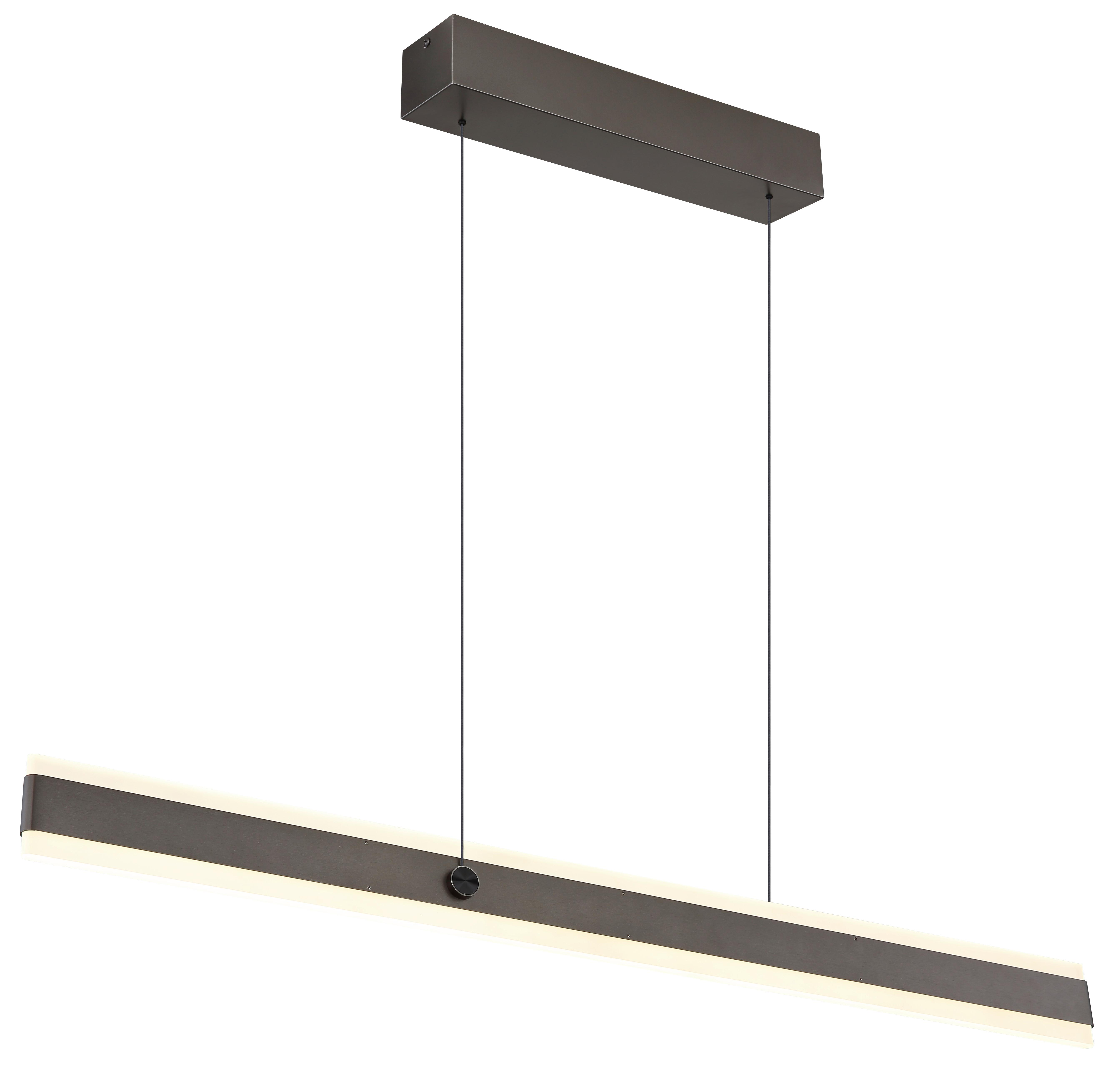 LED-Hängeleuchte 67161-36 - Titanfarben/Opal, Design, Kunststoff/Metall (96/7,5/170cm) - Globo
