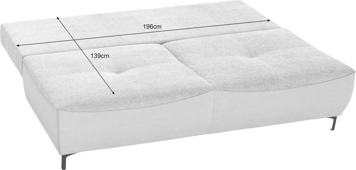2-sitzer-sofa Mit Schlaffunktion Wendy B: 197 Cm - Blau/Schwarz, Design, Textil (197/94/96cm) - MID.YOU