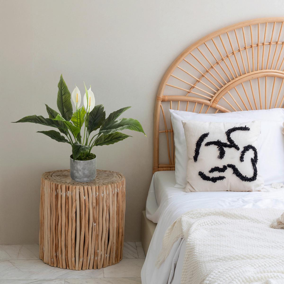 Kunstpflanze Spathiphyllum Weiß/Grün B: 55cm - Weiß/Grau, MODERN, Kunststoff (55/60/40cm) - MID.YOU