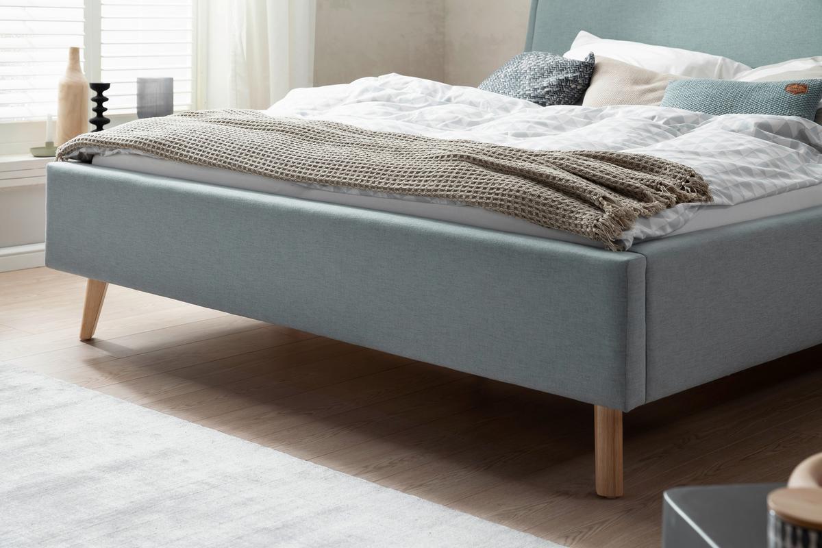 Polsterbett Frieda 140x200cm Hellblau - Eschefarben/Hellblau, KONVENTIONELL, Textil (140/200cm) - Livetastic