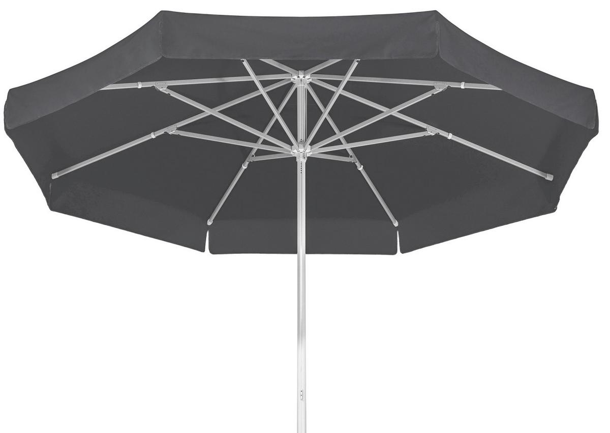 Sonnenschirm Jumbo D: 300cm Anthrazit - Anthrazit/Silberfarben, Basics, Textil/Metall (300cm) - Schneider