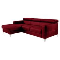 Ecksofa mit Schlaffunktion Sammy Dunkelrot - Chromfarben/Dunkelrot, Design, Textil (169/226cm) - Livetastic