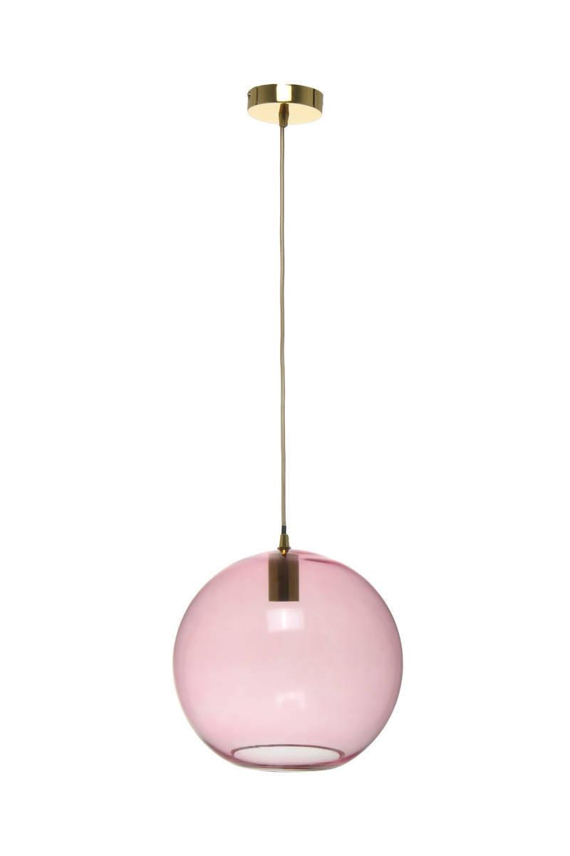 Hängeleuchte Heike H: 36 Cm 1-Flammig - Goldfarben/Rosa, Trend, Glas (30/36/30cm) - Kayoom