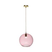 Hängeleuchte Heike H: 36 Cm 1-Flammig - Goldfarben/Rosa, Trend, Glas (30/36/30cm) - Kayoom