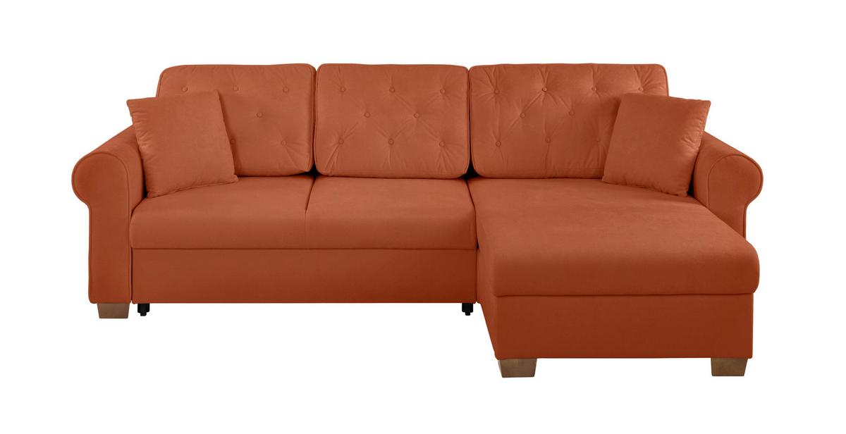 Ecksofa Arles Rostfarben 25 S: 266x161 Cm - Rostfarben/Buchefarben, Design, Textil (266/161cm) - MID.YOU