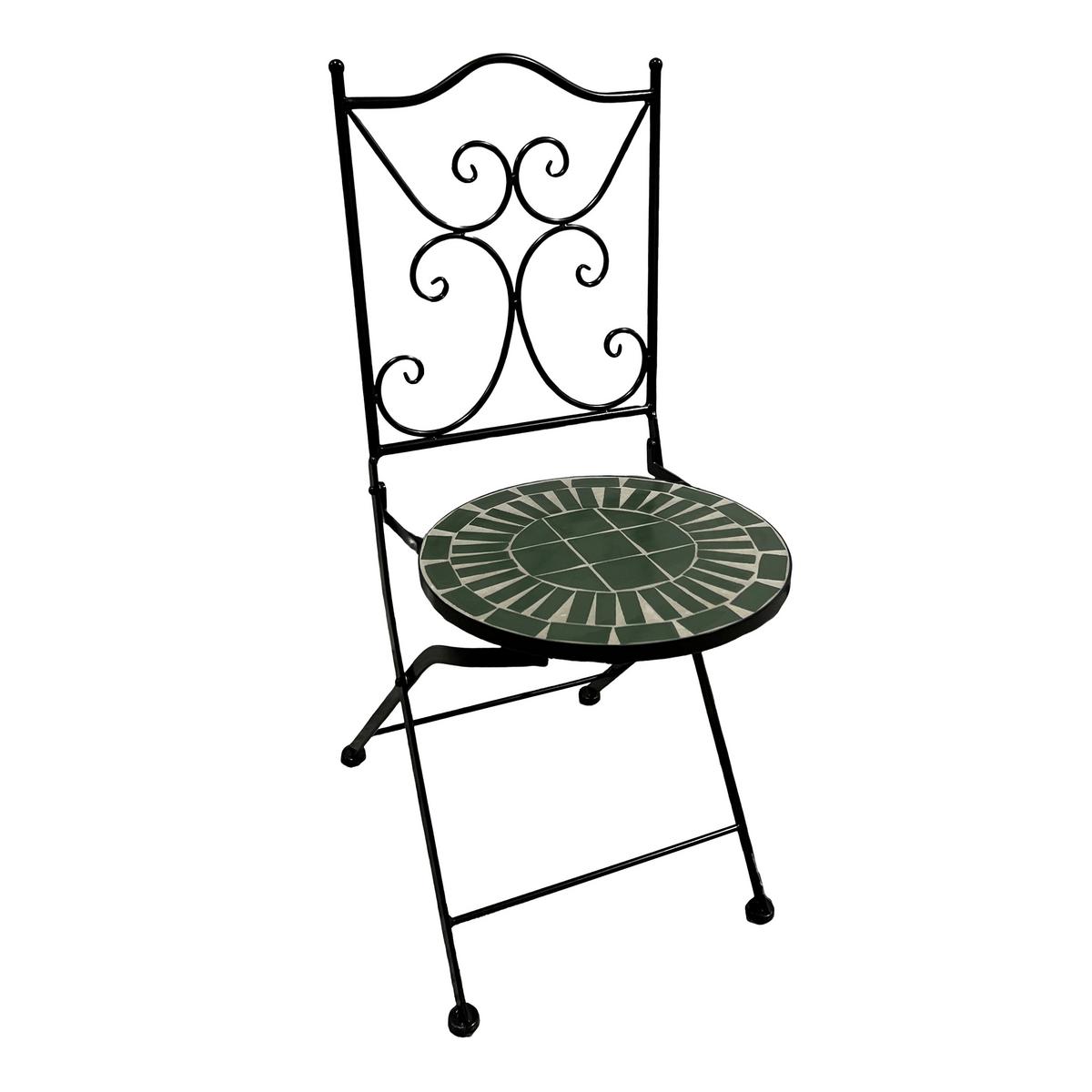 Gartenset Camilla Dunkelgrün - Dunkelgrün/Schwarz, Basics, Keramik/Metall (60/60/75cm) - Ambia Garden