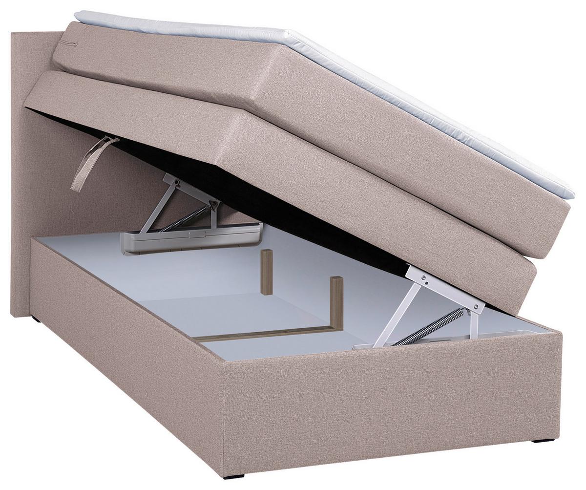 Boxspringbett Siam 2 90x200 Rosa - Schwarz/Rosa, MODERN, Holzwerkstoff/Textil (90/200cm)