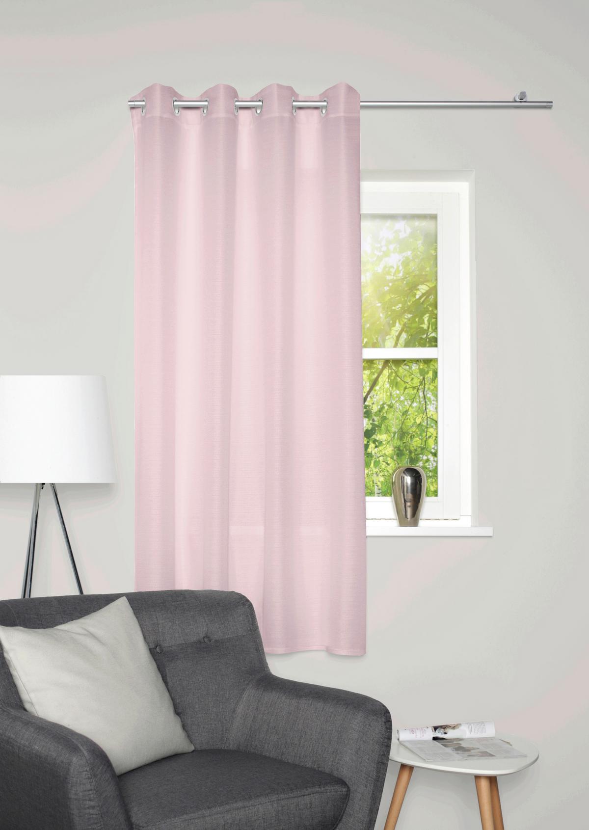 Ösenvorhang Benoga - Rosa, Basics, Textil (135/175cm)