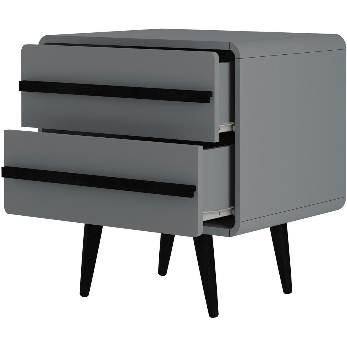 Nachttisch Chantal Grau B: 51 Cm - Schwarz/Grau, Design, Holzwerkstoff (51/54/39cm) - MID.YOU