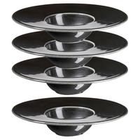 Tellerset Angry Schwarz, 4-Teilig - Schwarz, Trend, Keramik (19cm) - Mäser