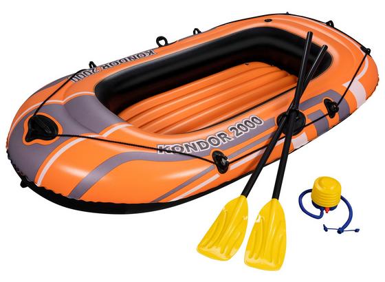 Schlauchboot Kondor 2000 Set - Schwarz/Orange, MODERN, Kunststoff (188/98/30cm) - Bestway Schlauchboot Kondor 2000 Set - Schwarz/Orange, MODERN, Kunststoff (188/98/30cm) - Bestway