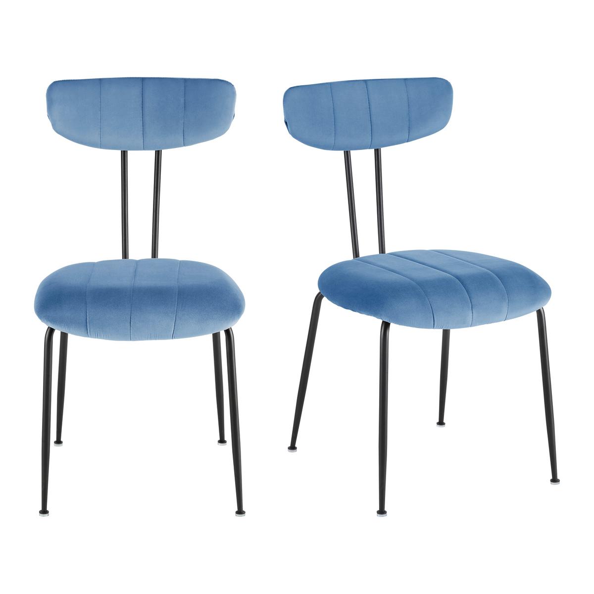 Jídelní židle TYLOR modrá - modrá/černá, Moderní, kov/dřevo (45/85/58cm) - Modern Living
